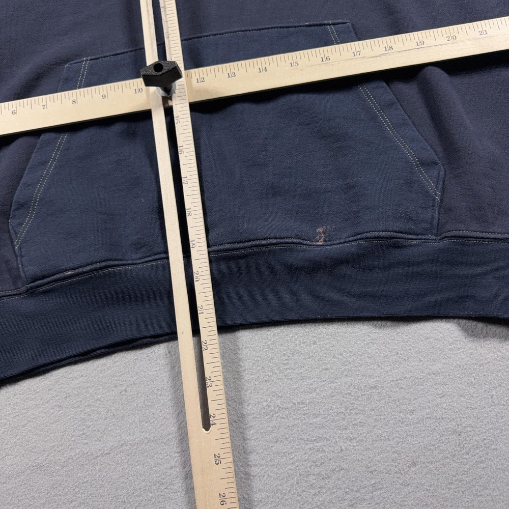 Eckhaus Latta Hoodie Mens Medium Blue Brown Pullover Fleece Sweatshirt Logo - Picture 6 of 11